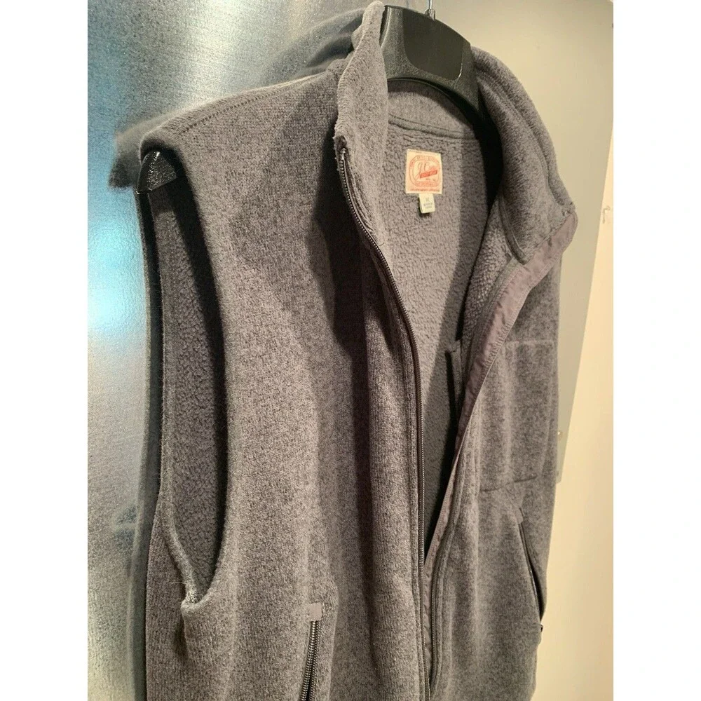 Vest Full Zip Pockets Summit Grey Fleece J.Crew Knit Wear Mens MED  VGUC
